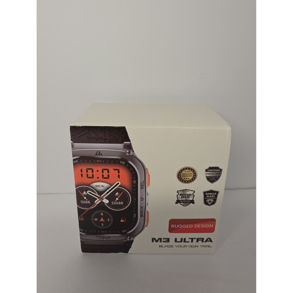 Tank M3 Ultra Smart Watch w/GPS - Rugged/Waterproof - Brand New- Open Box.